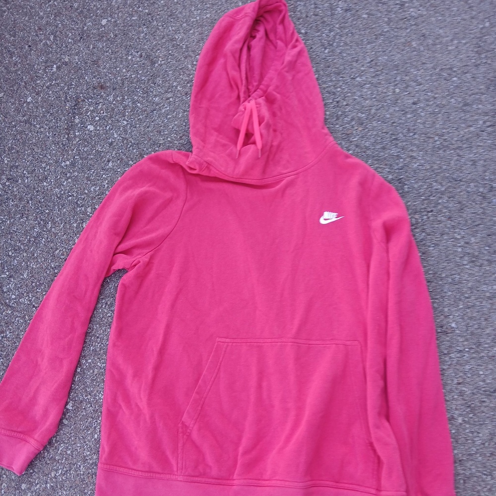 Nike Hoodie Womens 2X Pink Pullover Fleece Kangaroo Pocket Swoosh 942100-645